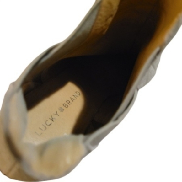 LUCKY BRAND YABBA Wedge Ankle Bootie Tan Size 10 - Picture 7 of 9